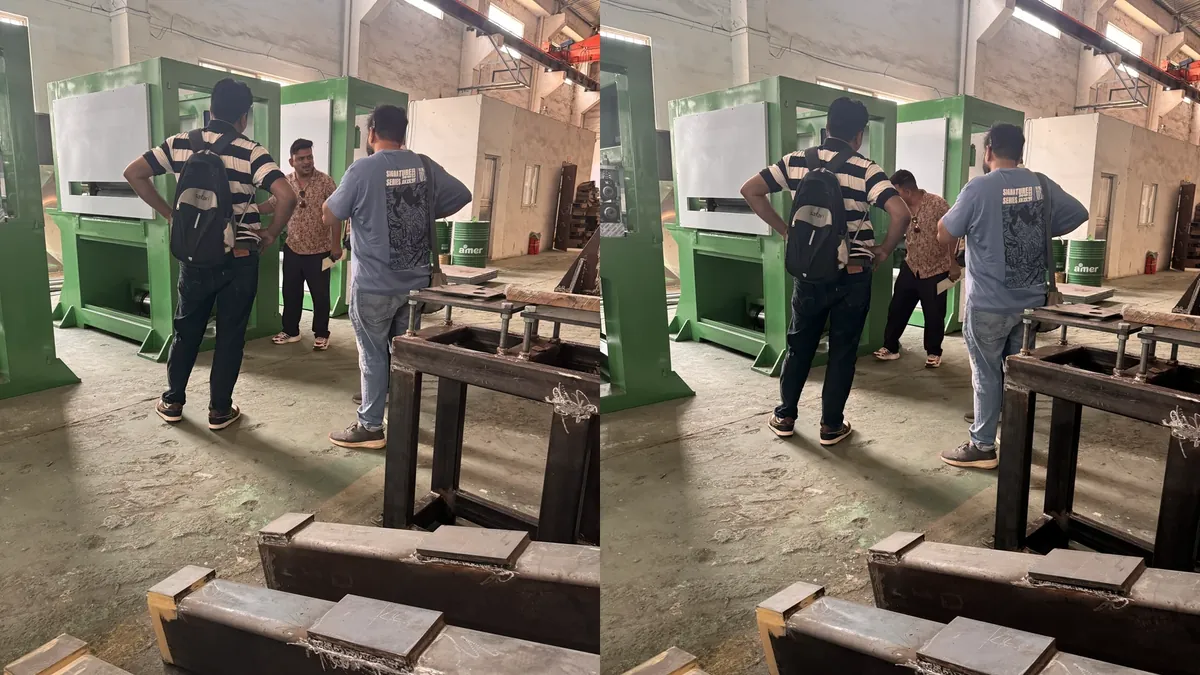 Indian customers discussing stainless steel polishing machinery
