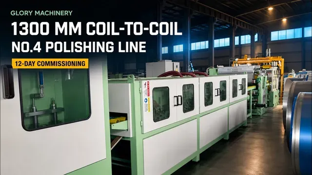1300mm coil-to-coil polishing line for No.4, Scotch-Brite and hairline finishes
